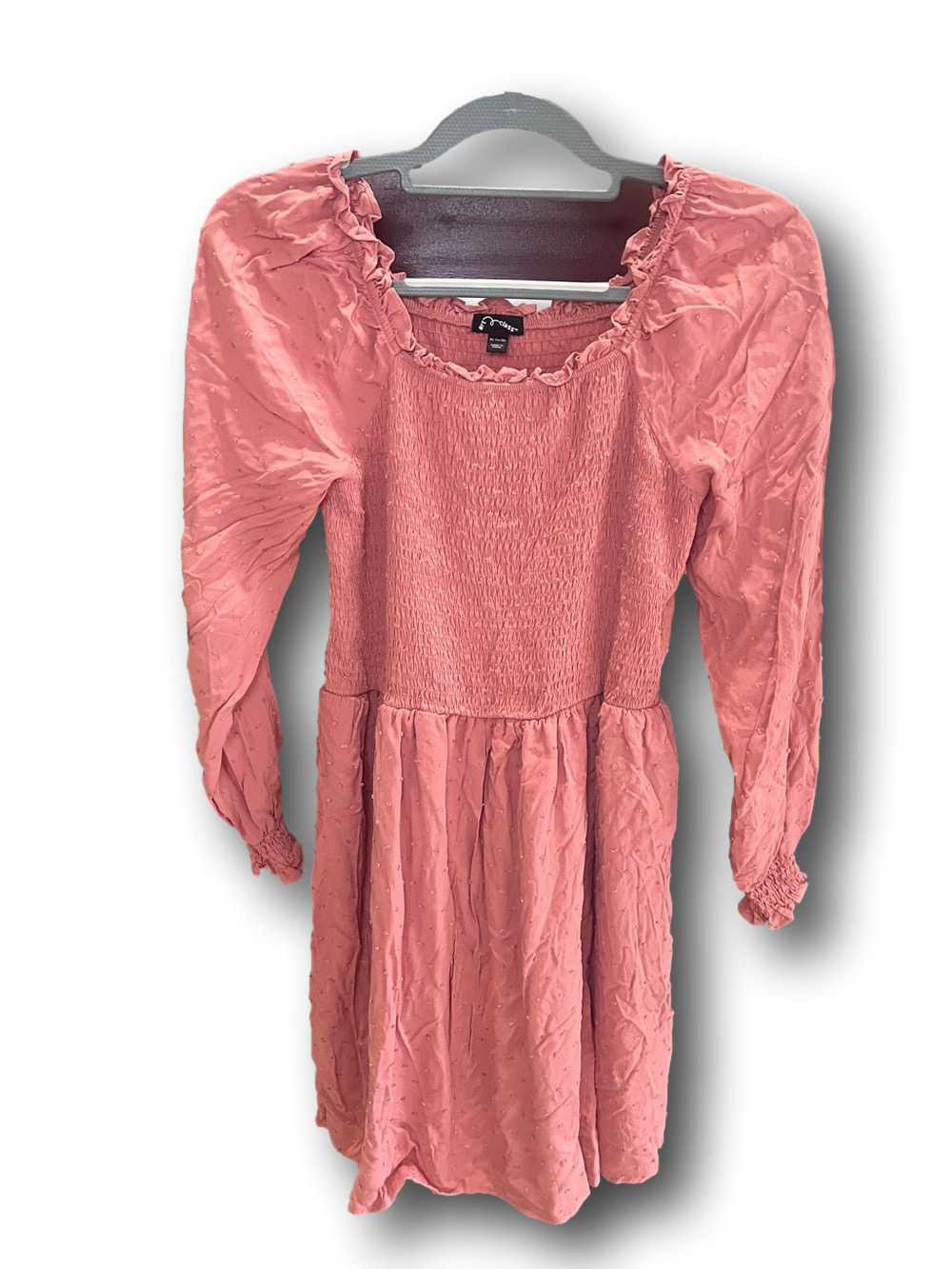 Art Class Dusty Rose Pink Smocked Long-Sleeve Mini Dress
